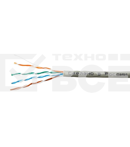 Кабель SkyNet Light UTP indoor 4x2x0,46, медный, FLUKE TEST, кат.5e, однож., 100 м, box, серый