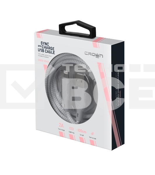 Кабель Crown USB - Lightning CMCU-3043L grey