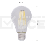 Лампа светодиодная филаментная Rexant Груша A60 13.5 Вт 1600 Лм 2700K E27 прозрачная колба, фото3