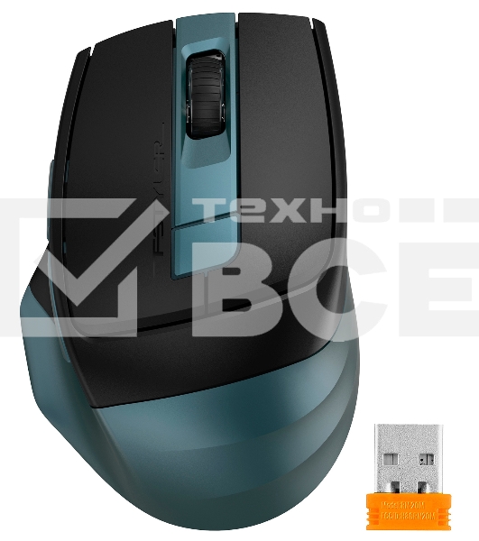 Мышь беспроводная A4Tech Fstyler FB35C зеленый/черный, 2000 dpi, радиоканал, Bluetooth, USB, кнопки - 6