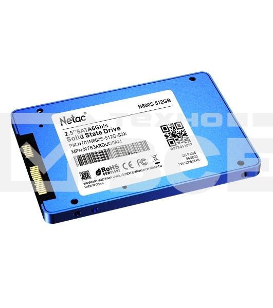 Накопитель SSD Netac N600S, 512GB, SATA III, 2.5