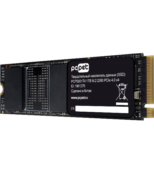 Накопитель SSD PC Pet PCI-E 4.0 x4 1TB PCPS001T4 M.2 2280 OEM