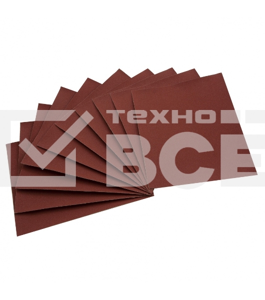 Шлифлист на бумажной основе, P 80, 230 х 280 мм, 10 шт., влагостойкий Сибртех
