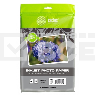 Фотобумага Cactus CS-MA416050ED A4/160г/м2/50л./белый матовое для струйной печати