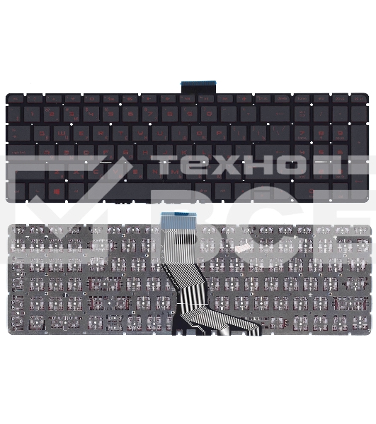 Клавиатура для ноутбука HP Pavilion 15-ab 15-ab000 15z-ab100 черная с красной подсветкой