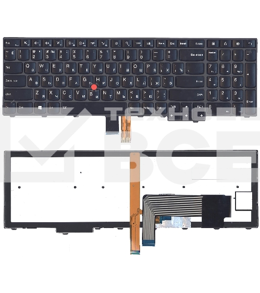 Клавиатура для ноутбука Lenovo ThinkPad Edge E531 E540 черная с подсветкой