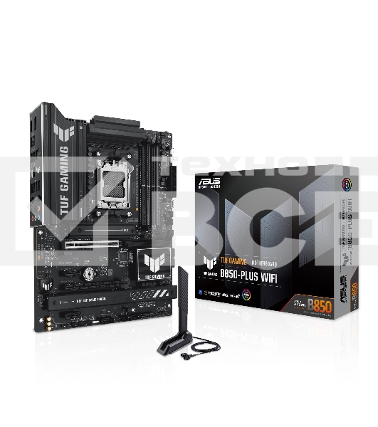 Материнская плата ASUS TUF GAMING B850-PLUS WIFI, Socket AM5, AMD B850, 4xDDR5, 4xSATA, 3xM.2, 1xPCIe 5.0 x16, 1xPCIe 4.0 x16, 2xPCIe 4.0 x1, 1xHDMI, 1xDP, 1x 2.5Gb LAN, Wi-Fi 7, 3xUSB-A 10Gbps, 4xUSB-A 5Gbps, 1xUSB-C 20Gbps, 2xUSB-A 2.0, 5x3.5 мм, 7.1, A