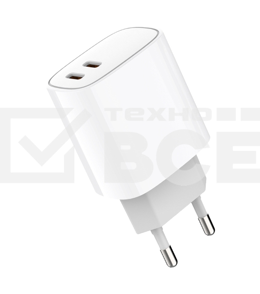 Сетевое зарядное устройство Rexant с двумя портами USB-C + USB-C, 20 Вт