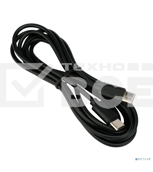 Кабель USB2.0 Гарнизон GCC-USB2-CMCM-6, Type-C/Type-C, 3А, 45Вт, PD/QC3.0, медь, 1.8м, черный, пакет