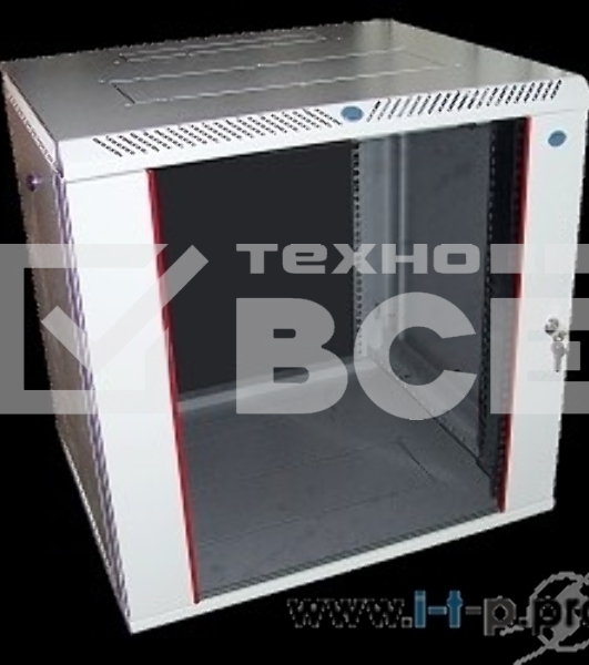 Шкаф настенный ЦМО ШРН-М-12.500 12U 600x520мм пер.дв.стекл съемные бок.пан. 50кг серый