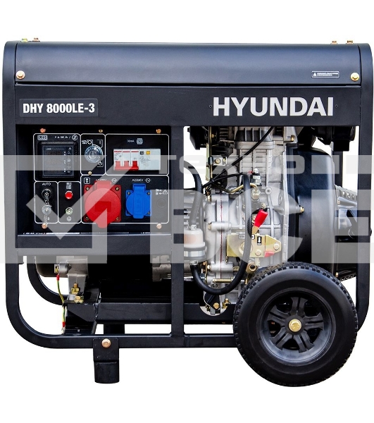 Электрогенератор дизельный Hyundai DHY 8000LE-3, 6.5 кВт, 79 дБ, 111 кг