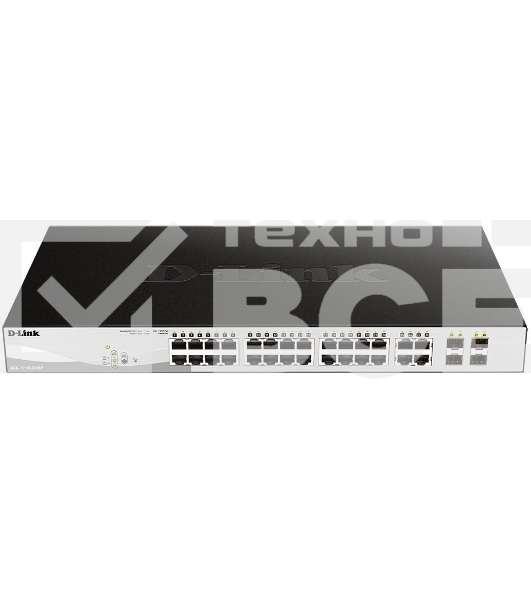 Коммутатор D-Link DGS-1210-28MP DGS-1210-28MP/F 24G 24PoE+ 370W настраиваемый