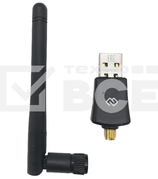 Сетевой адаптер WiFi Digma DWA-N300E N300 USB 2.0 (ант.внеш.съем) 1ант. (упак.:1шт)