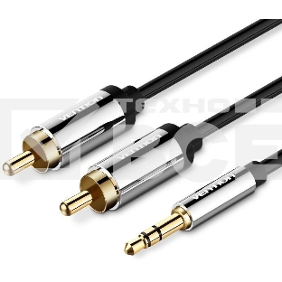 Кабель Vention аудио Jack 3,5 mm M/2RCA M - 5 м Чёрный