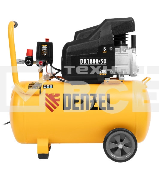 Компрессор Denzel воздушный DK1800/50,Х-PRO 1,8 кВт, 280л/мин, 50л 58068