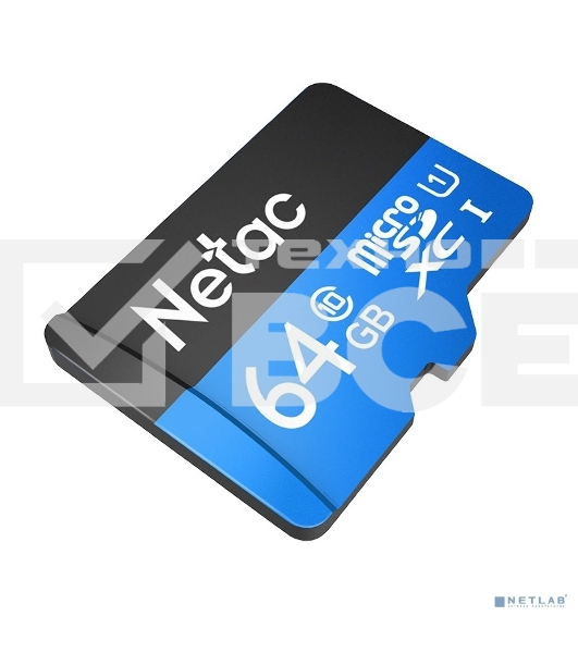 Флеш карта microSDHC 64GB Netac P500 <NT02P500STN-064G-R> (с SD адаптером) 80MB/s