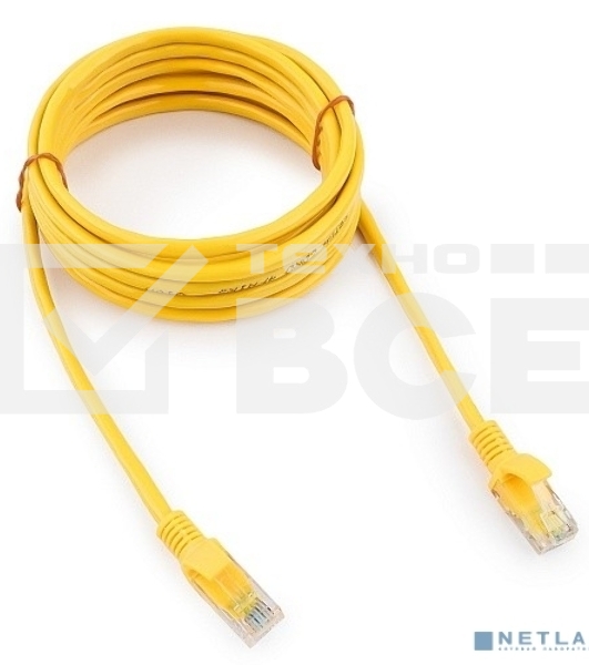 Патч-корд медный UTP Cablexpert PP10-3M/Y кат.5e, 3м, литой, многожильный (жёлтый)