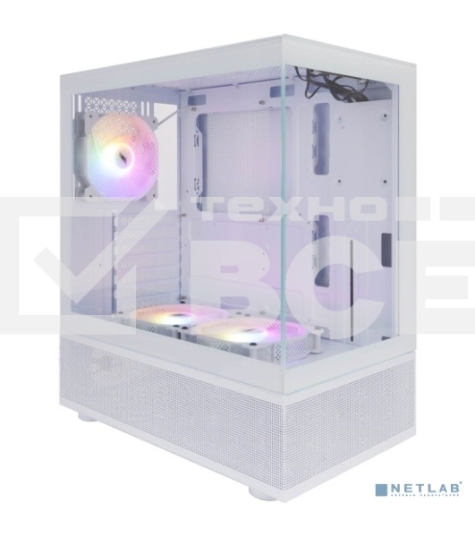 Корпус 1STPLAYER MIKU Mi7-A White / ATX / 3x120mm LED fans / Mi7-A-WH-2F1R-W-1F1-W