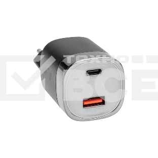 Сетевое зарядное устройство USB QC (30W) + Type C PD (33W), с дисплеем Rexant