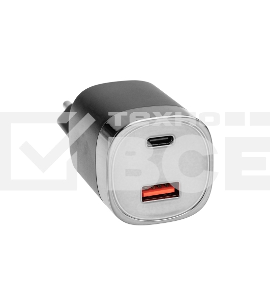 Сетевое зарядное устройство USB QC (30W) + Type C PD (33W), с дисплеем Rexant