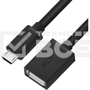Адаптер переходник OTG Greenconnect GCR-MB4AF-BB2S-1.5m 1.5m USB, microB 5pin/AF, черный, 28/28 AWG, морозостойкий