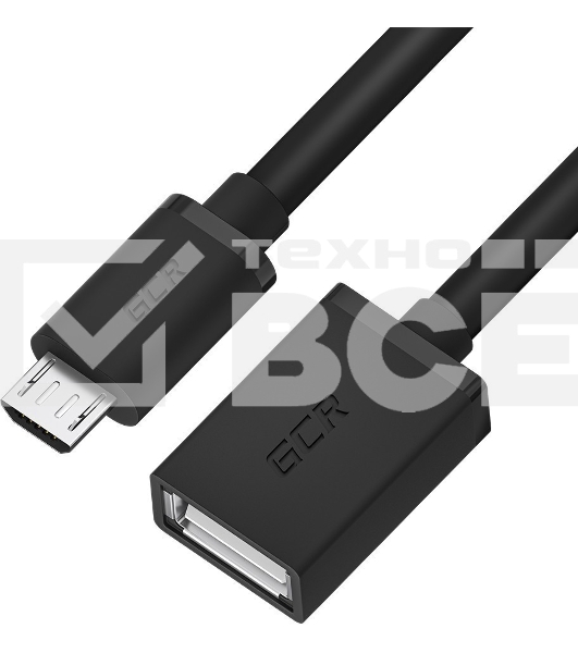 Адаптер переходник OTG Greenconnect GCR-MB4AF-BB2S-1.5m 1.5m USB, microB 5pin/AF, черный, 28/28 AWG, морозостойкий