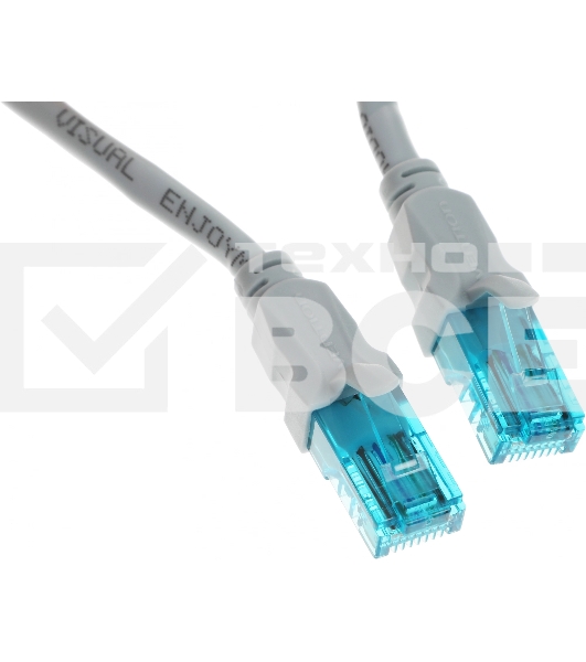 Патч-корд Vention прямой UTP cat.5е, RJ45 - 1,5м. Серый