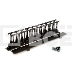 Кабельный организатор с крышкой Hyperline CMF-1U-FPL106-MCOV-RAL9005, глубина 106 мм, 19