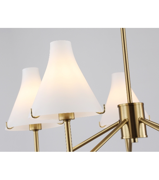 Люстра Ambrella light LH57133/5 BS/FR латунь/белый матовый E14/5 max 40W D650*590