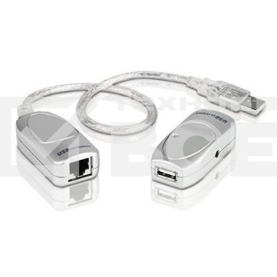 Кабель удлинитель USB 1.1 AM/AF Aten UCE60-AT до 60 метр.(через RJ45, по витой паре. Без патч-корда в комплекте), питание от шины