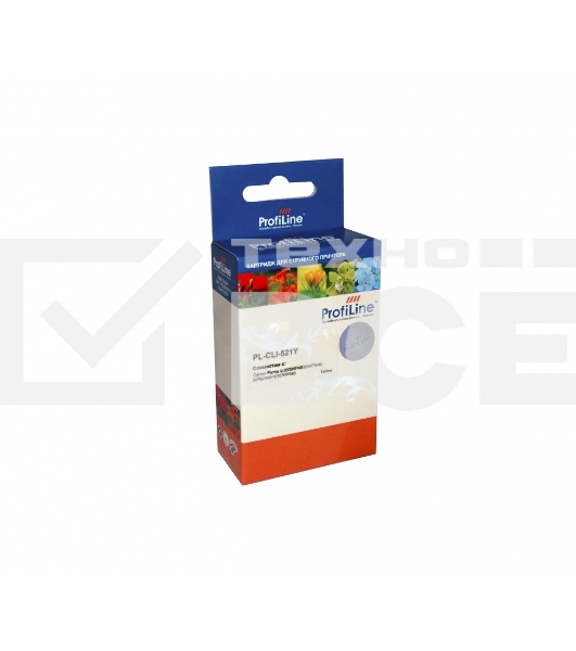 Картридж PL-CLI-521Y для принтеров Canon Pixma IP3600/IP4600/MP540/MP550/MP620/MP630/MP980 с чипом водн ProfiLine
