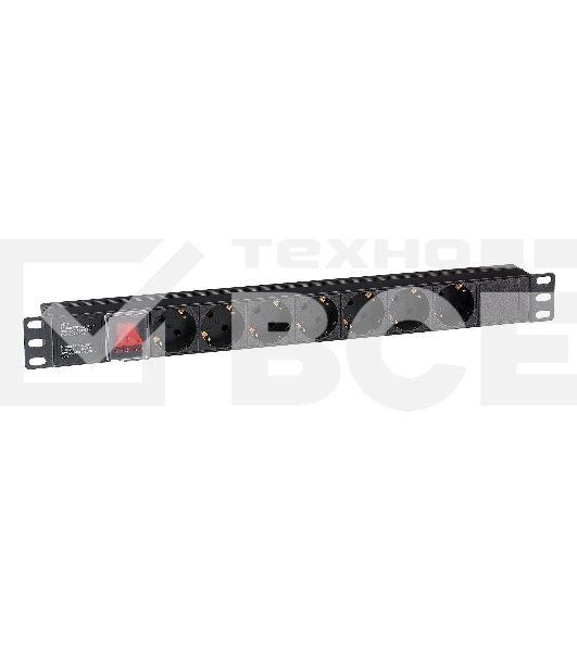 Блок розеток горизонтальный ExeGate ServerPro PDU-19H703 Al-7S-C20-SW, 19