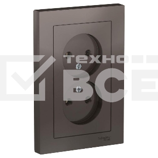 Розетка 2-м ATLAS DESIGN без заземл. 16А в сборе мокко SchE ATN000620