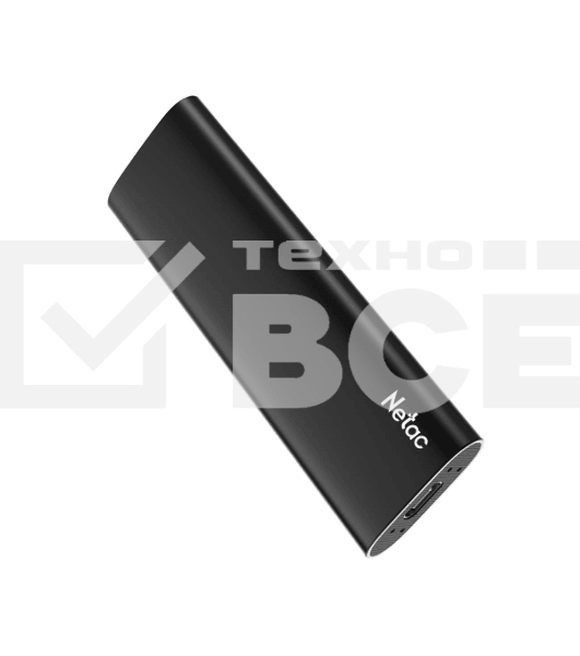 Внешний накопитель SSD Netac 500Gb Z SLIM <NT01ZSLIM-500G-32BK> (USB3.2, up to 520/480MBs, 100х29.5х9mm, Black)