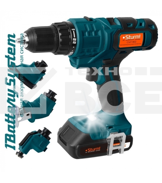 Мультитул аккум Sturm! CMT1802 18В,1BatterySystem, дрель,саб пила,реноватор, шлифмаш,2 акк,кейс