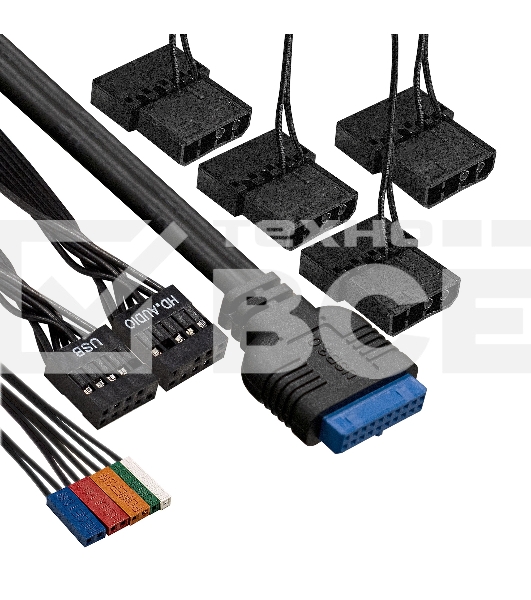 Компьютерный корпус Miditower ExeGate i3 BASE-NPX500 (ATX, БП 500NPX с вент. 12 см, с окном, 1*USB+1*USB3.0, аудио, 4 вент. 12см с RGB подсветкой)