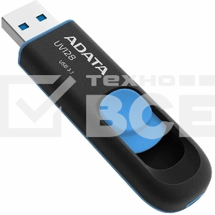 Флешка USB ADATA UV128 (AUV128-512G-RBE), 512Gb, USB 3.2 Gen1, R/W 100/30, черный/синий