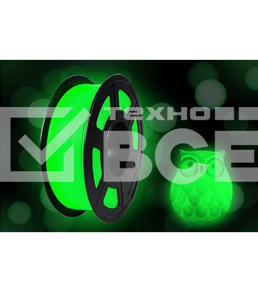 Филамент NVPRINT PLA Noctilucen (Glow In the Dark) Green для 3D печати диаметр 1.75мм  длина 330 метров  масса 1 кг