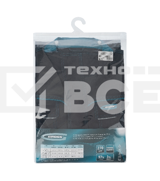 Куртка профессиональная рабочая, 97% хлопок 3% спандекс, M Gross