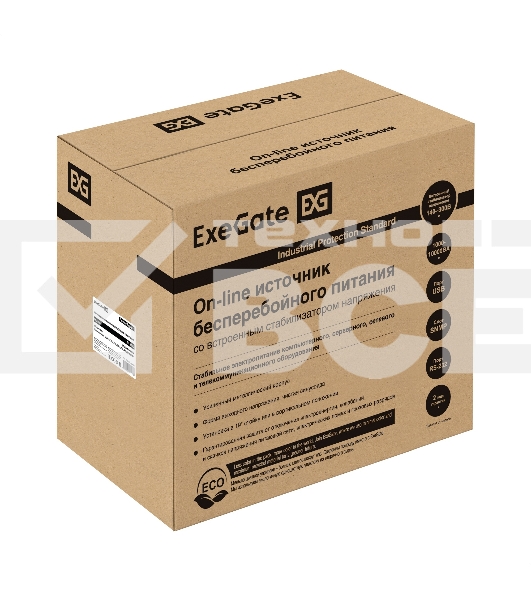 Источник бесперебойного питания On-line ExeGate PowerExpert TL-3000.72V.LCD.AVR.3SH.USB.RS232.SNMP 3000VA/3000W, On-Line, PF=1, LCD, 3*Schuko, RS232, USB, SNMP-slot, встроенные батареи 12V 7.2Ah - 6шт, возможность подключения до 4 внешних батарейных блоко