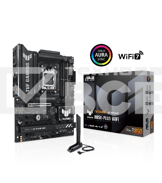 Материнская плата ASUS TUF GAMING B850-PLUS WIFI, Socket AM5, AMD B850, 4xDDR5, 4xSATA, 3xM.2, 1xPCIe 5.0 x16, 1xPCIe 4.0 x16, 2xPCIe 4.0 x1, 1xHDMI, 1xDP, 1x 2.5Gb LAN, Wi-Fi 7, 3xUSB-A 10Gbps, 4xUSB-A 5Gbps, 1xUSB-C 20Gbps, 2xUSB-A 2.0, 5x3.5 мм, 7.1, A