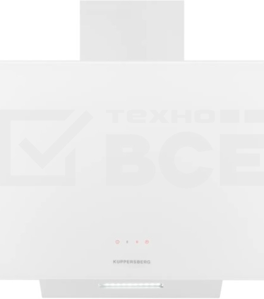 Вытяжка Kuppersberg F 605 W наклонная, 60 см, 850 м3/ч, отвод/рециркуляция, 3 скорости, белый цвет