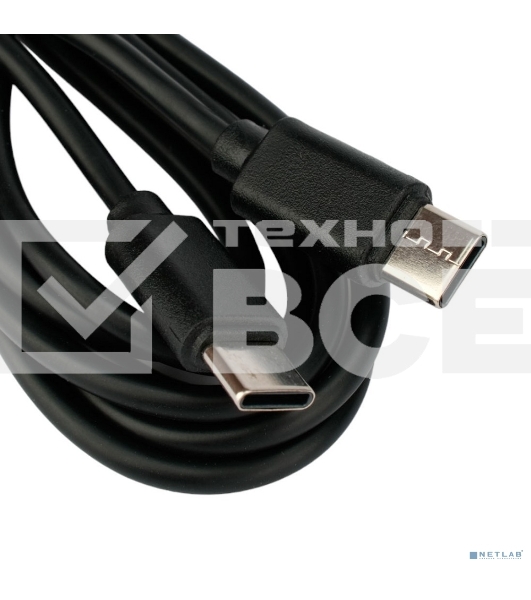 Кабель USB2.0 Гарнизон GCC-USB2-CMCM-6, Type-C/Type-C, 3А, 45Вт, PD/QC3.0, медь, 1.8м, черный, пакет