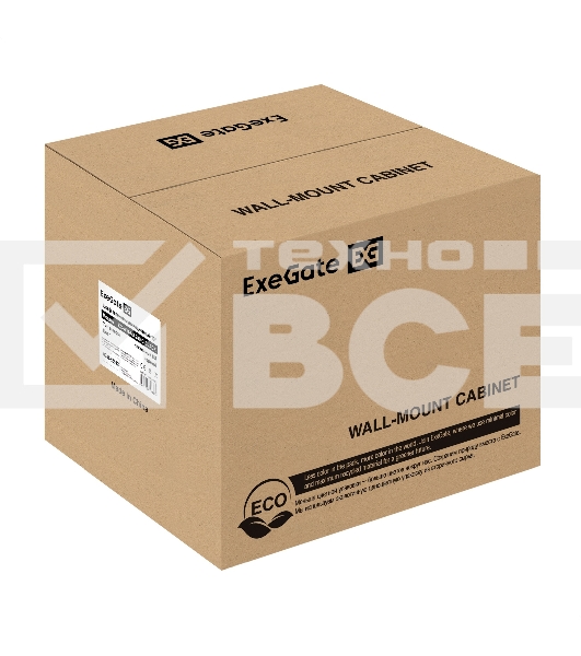 Шкаф телекоммуникационный 10' настенный 6U ExeGate EC-WM-6U.280.G.BLACK (10', 6U, 350x280x287мм (ШхГхВ), передняя дверь закаленное стекло, пыле- и влагозащита IP23, черный RAL 9004)