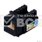 Модуль универсальный Cabeus, keystone, 1хRJ45(8P8C), Toolless, кат. 5е, неэкр., цвет: чёрный, фото 1