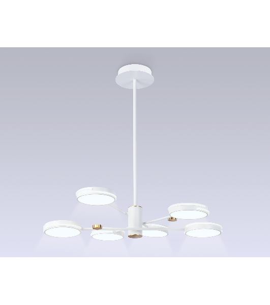 Подвесной светодиодный светильник Ambrella light FL51635/6 WH/GD белый/золото 3000K/4200K/6400K 50W D800*780 (Без ПДУ)