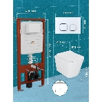 Комплект BAU 6 в 1: усиленная инсталляция BAU IDEAL, унитаз подвесной безободковый Bau Stil 51х35, сиденье дюропласт микролифт, клавиша BAU Strike, белая/хром, фото10
