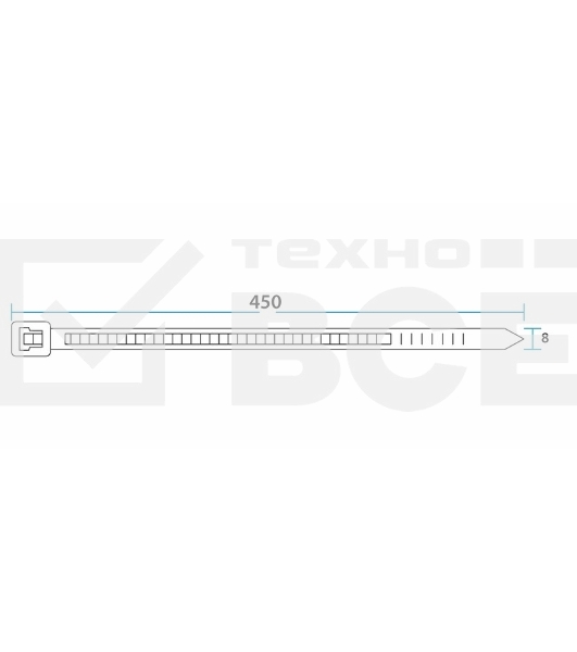 Хомут-стяжка кабельная нейлоновая Rexant 450 x7,6 мм, черная, упаковка 100 шт.