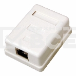 Рoзетка компьютерная внешняя, 1-порт RJ-45 (8P8C), FTP экранированная, категория 5e, фото 1