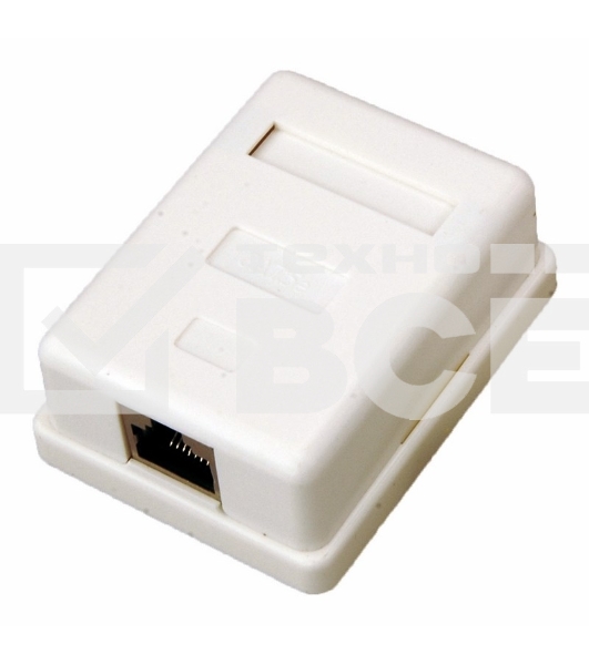 Рoзетка компьютерная внешняя, 1-порт RJ-45 (8P8C), FTP экранированная, категория 5e